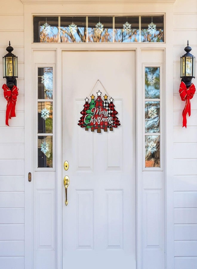 FIPUTE Merry Christmas Door Sign, Christmas Sign, Decorations Hanging Sign, Door Decorations, Farmhouse Hanging Plaque Porch Xmas Front Outdoor Home Decor (B-1PACK) - Image 4